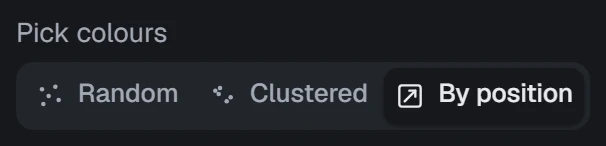Pick colours in the app, set to By position