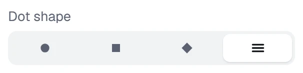 Dot shape in the app, set to Lines
