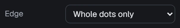 Edge in the app, set to Whole dots only