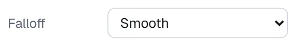 Falloff in the app, set to Smooth