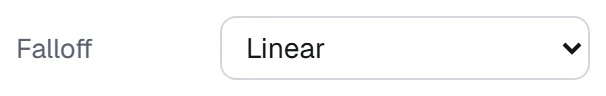 Falloff in the app, set to Linear