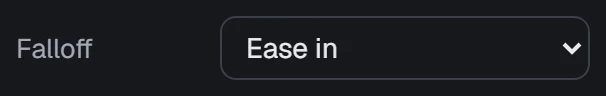 Falloff in the app, set to Ease in