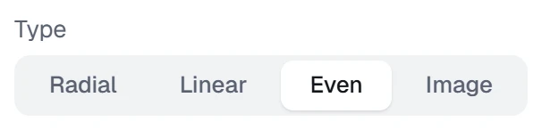 Size field type in the app, set to Even