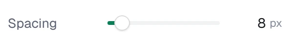 Spacing in the app, set to 8 px