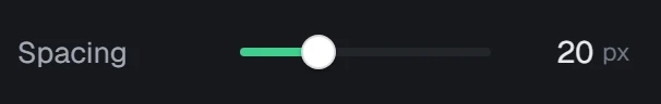 Spacing in the app, set to 20 px