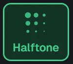 Shape in the app, set to Halftone dots
