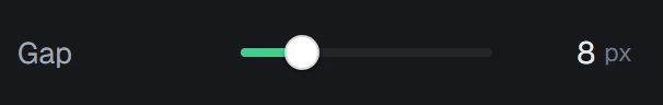 Gap in the app, set to 8 px