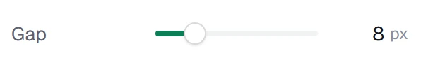Gap in the app, set to 8 px