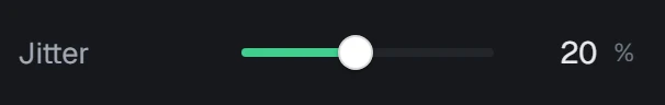 Jitter in the app, set to 20%