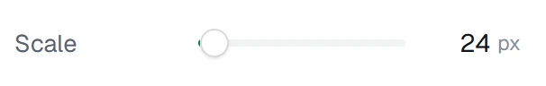 Scale in the app, set to 24 px