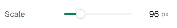 Scale in the app, set to 96 px
