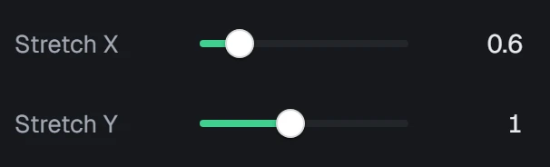 Stretch in the app, set to Stretch X 0.6