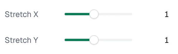 Stretch in the app, set to Stretch X 1