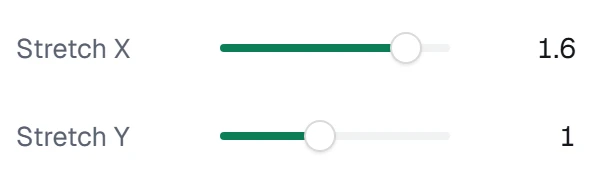Stretch in the app, set to Stretch X 1.6