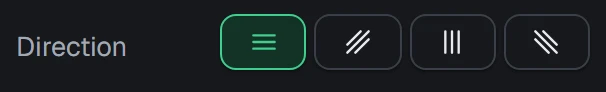 Direction in the app, set to Horizontal