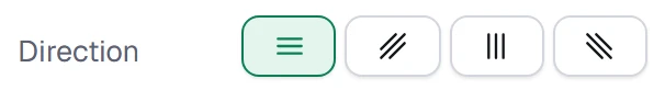 Direction in the app, set to Horizontal