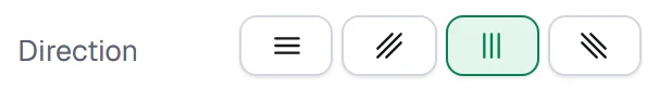 Direction in the app, set to Vertical