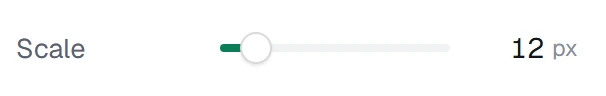 Line spacing in the app, set to 12 px
