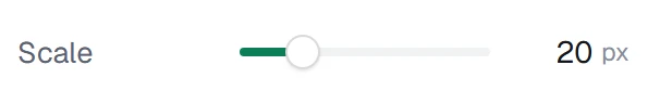 Line spacing in the app, set to 20 px