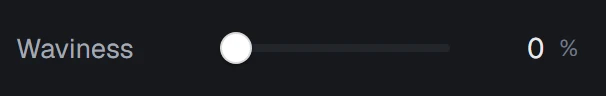 Waviness in the app, set to 0%, straight