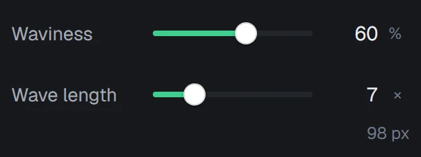 Waviness in the app, set to 60%