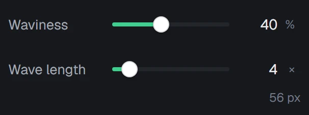 Wave length in the app, set to 4 × Scale