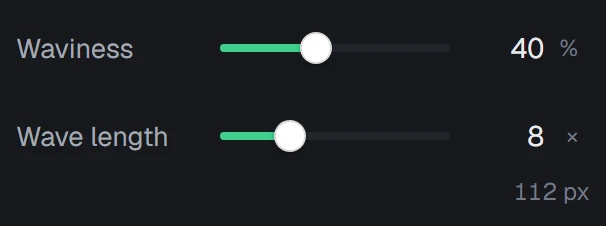 Wave length in the app, set to 8 × Scale