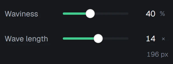 Wave length in the app, set to 14 × Scale