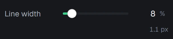 Line width in the app, set to 8%