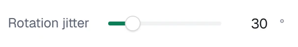 Rotation jitter in the app, set to 30°
