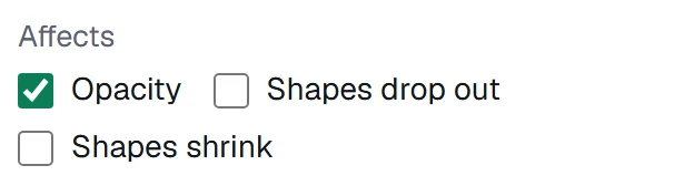 Affects in the app, set to Opacity