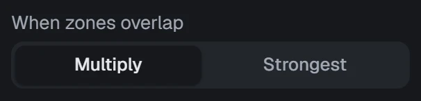 When zones overlap in the app, set to Multiply