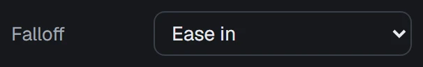 Falloff in the app, set to Ease in