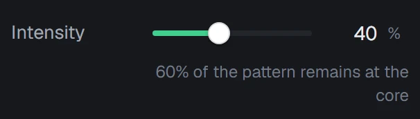 Intensity in the app, set to 40%