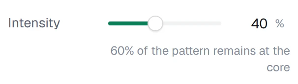 Intensity in the app, set to 40%