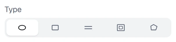 Zone type in the app, set to Ellipse