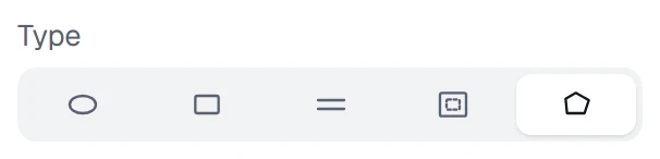 Zone type in the app, set to Polygon